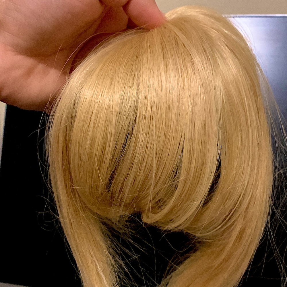 Insert name here Zooey Golden blonde fringe bangs
